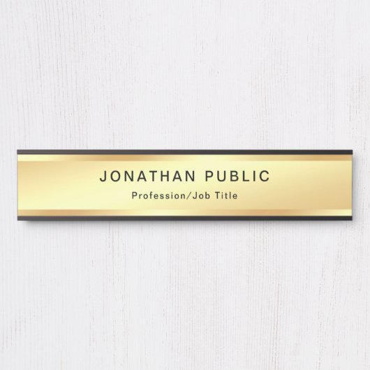 金ゴールドの一見の魅力のモダンな専門のテンプレート サインプレート (正面)