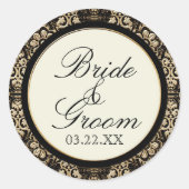 金ゴールドの一見は、アールヌーボーバロック式のDeco 20sのスタイルをひもで締めます ラウンドシール (正面)