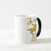 金ゴールドの一角馬と金の星 モーフィングマグカップ (正面右)