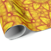 金ゴールドの万華鏡のように千変万化するパターンのヒマワリ ラッピングペーパー (ロールコーナー)