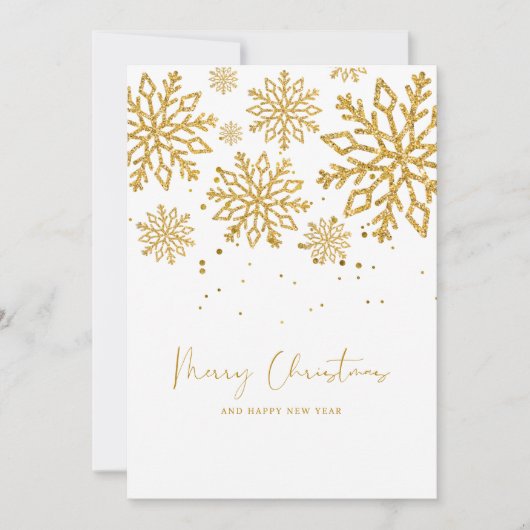 金ゴールドの上品で個人的なエレガントクリスマス シーズンカード (正面)