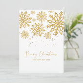 金ゴールドの上品で個人的なエレガントクリスマス シーズンカード (スタンド正面)