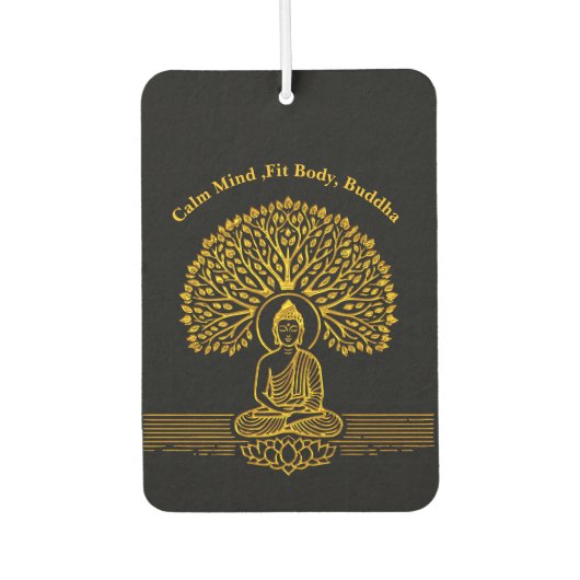 金ゴールドの下の蓮の花 カーエアーフレッシュナー (正面)