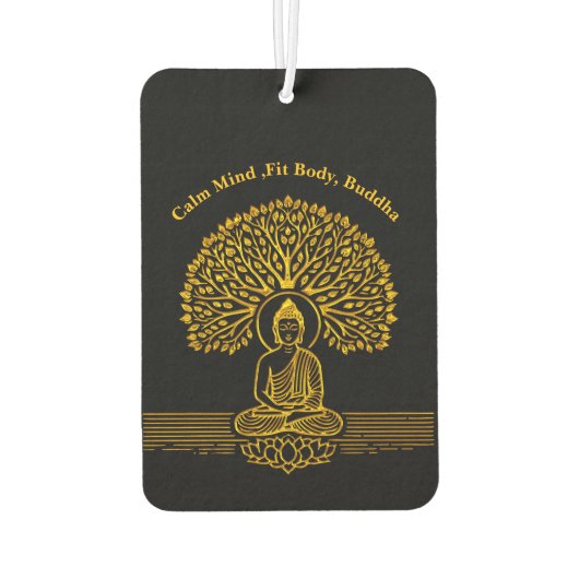 金ゴールドの下の蓮の花 カーエアーフレッシュナー (裏面)