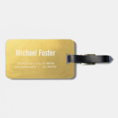 金ゴールドの世界地図のエレガントな荷物のラベル ラゲッジタグ (裏面横)