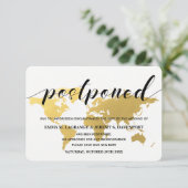 金ゴールドの世界地図の結婚変更 エンクロージャーカード (スタンド正面)