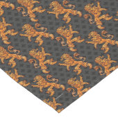 金ゴールドの中世ライオンの（紋章の）フラ・ダ・リ ショートテーブルランナー (コーナー)