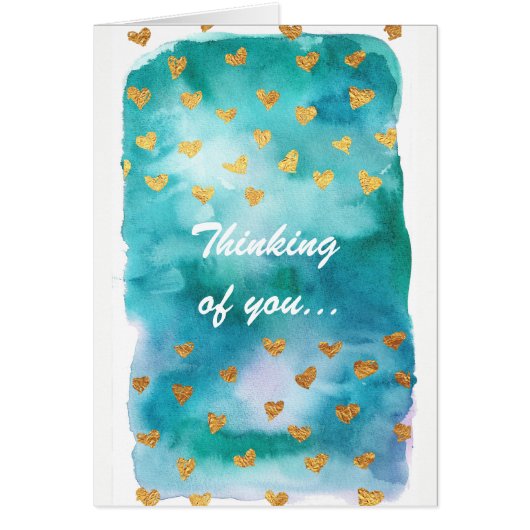 金ゴールドの中心が付いている青い水彩画、 (正面)