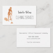金ゴールドの主婦のクリーニングは女中を整備します 名刺 (正面/裏面)