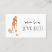 金ゴールドの主婦のクリーニングは女中を整備します 名刺 (正面)