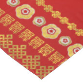 金ゴールドの二重ハピネスシンボル（花と鳥付き） テーブルクロス (アングル)