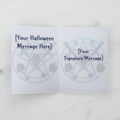 金ゴールドの五芒星スカル白のバラカード カード (内部)