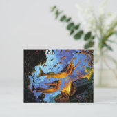 金ゴールドの人魚の宝物 ポストカード (スタンド正面)