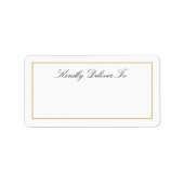 金ゴールドの住所に結婚親切に伝える ラベル (正面)