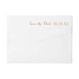 金ゴールドの保存日付の差出人住所 ラップアラウンドラベル