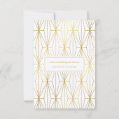 金ゴールドの保存日付の結婚式の発表 招待状 (裏面)