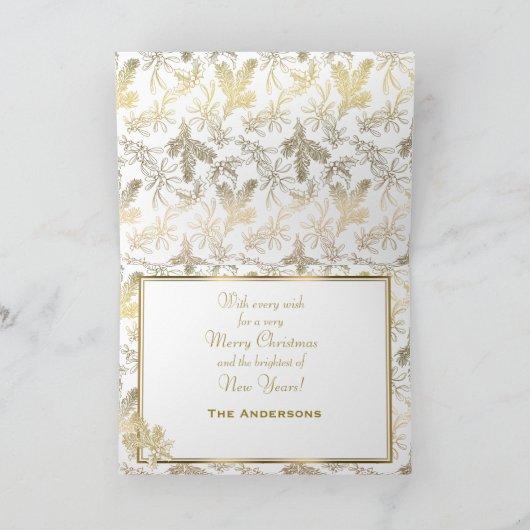 金ゴールドの優雅によって刻まれるヒイラギのカスタムの写真 シーズンカード (内部)