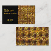 金ゴールドの光っているスパンコールの一見 名刺 (正面/裏面)