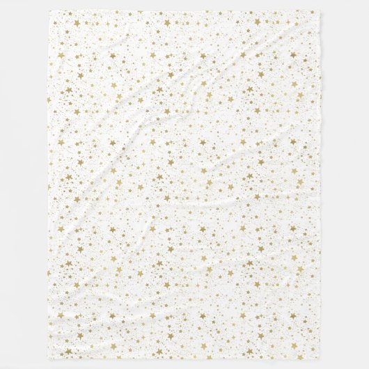 金ゴールドの光っている星 フリースブランケット (正面)
