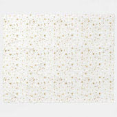 金ゴールドの光っている星 フリースブランケット (正面(横))