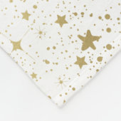 金ゴールドの光っている星 フリースブランケット (角)