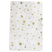 金ゴールドの光っている星 ミディアムペーパーバッグ (裏面)