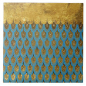 金ゴールドの光沢があるプリンセスの人魚のグリッターのスケール タイル (正面)