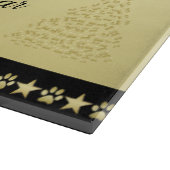 金ゴールドの光沢のあるクリスマススター、金ゴールドと黒の前足 カッティングボード (角)