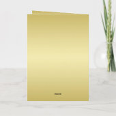 金ゴールドの光沢のあるクリスマススター、金ゴールドと黒の前足 カード (裏面)