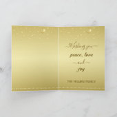 金ゴールドの光沢のあるクリスマススター、金ゴールドと黒の前足 カード (内部)