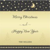 金ゴールドの光沢のあるクリスマススター、金ゴールドと黒の前足 シール (正面)