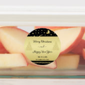 金ゴールドの光沢のあるクリスマススター、金ゴールドと黒の前足 ラベル (貼付)