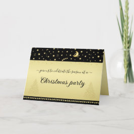 金ゴールドの光沢のあるクリスマススター、金ゴールドと黒の前足 招待状