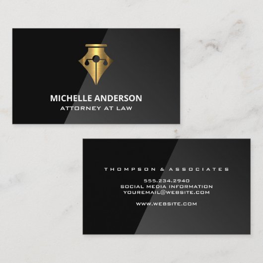 金ゴールドの公正はかりで測さ |リーガルロゴ 名刺 (正面/裏面)