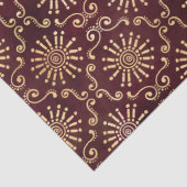 金ゴールドの円と渦(濃い赤のデコパージュ)  薄葉紙 (詳細)