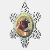 金ゴールドの円の写真の雪片のオーナメント スノーフレークピューターオーナメント (右)