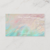 金ゴールドの円の真新しい緑のオパールのデザインの名刺 名刺 (裏面)