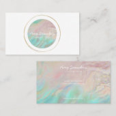 金ゴールドの円の真新しい緑のオパールのデザインの名刺 名刺 (正面/裏面)