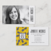 金ゴールドの写真の卒業|のパイナップル コーリングカード (正面/裏面)