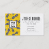 金ゴールドの写真の卒業|のパイナップル コーリングカード (裏面)