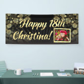 金ゴールドの写真の第18誕生会の装飾 横断幕 (トレードショー)