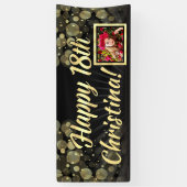 金ゴールドの写真の第18誕生会の装飾 横断幕 (縦)