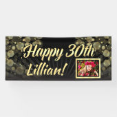 金ゴールドの写真の第30誕生会の装飾 横断幕 (横)