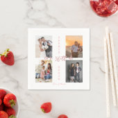 金ゴールドの写真コラージュを更新 スタンダードカクテルナプキン (インサイチュ)