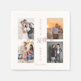 金ゴールドの写真コラージュを更新 スタンダードカクテルナプキン