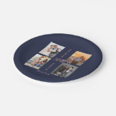 金ゴールドの写真コラージュを更新 ペーパープレート (アングル)