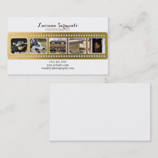 金ゴールドの写真撮影のカメラのフィルムのストリップ 名刺 (正面/裏面)