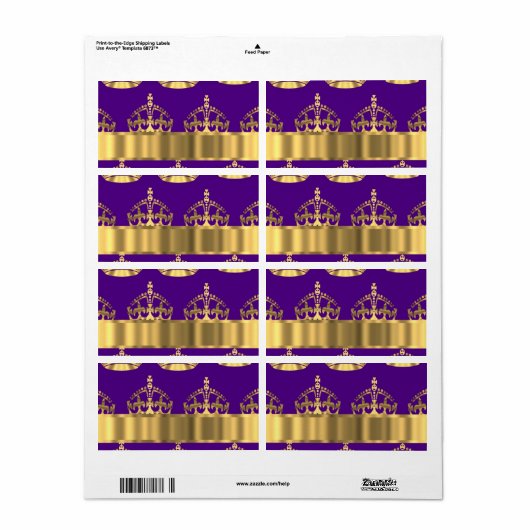 金ゴールドの冠 ラベル (フルシート)