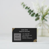 金ゴールドの前後の名刺 名刺 (スタンド正面)