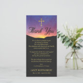 金ゴールドの十字及び日の出-悔やみや弔慰は感謝していしています サンキューカード (スタンド正面)